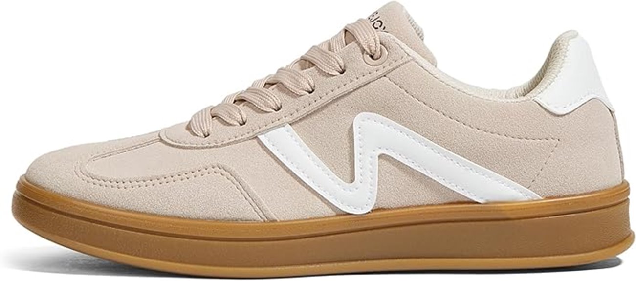 retro women s sneakers with gum sole