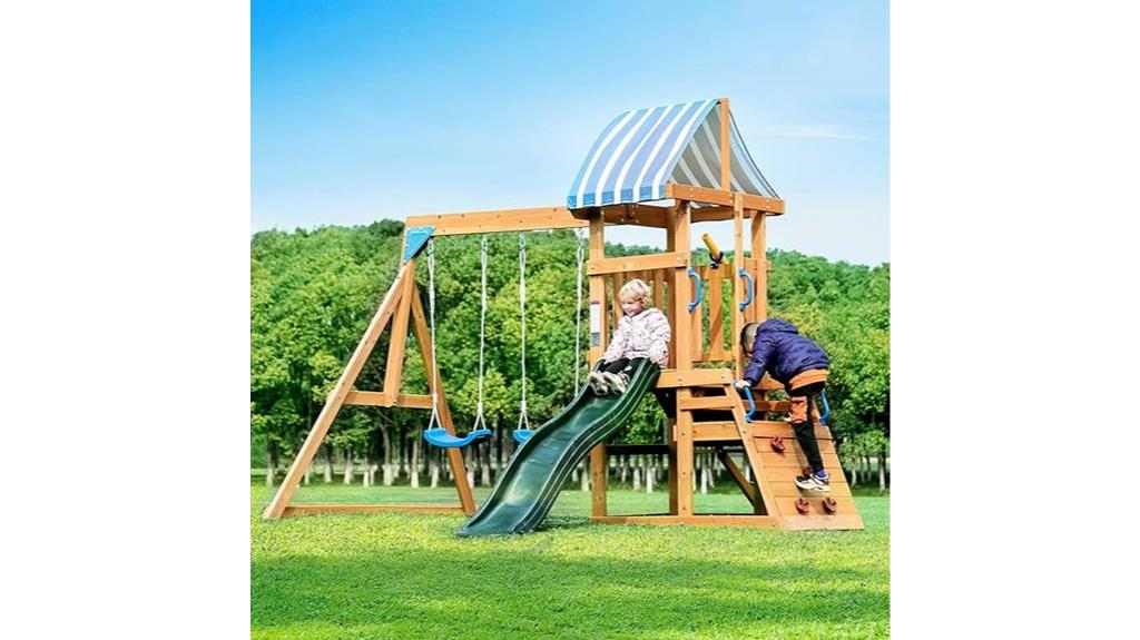 robud wooden toddler swing set