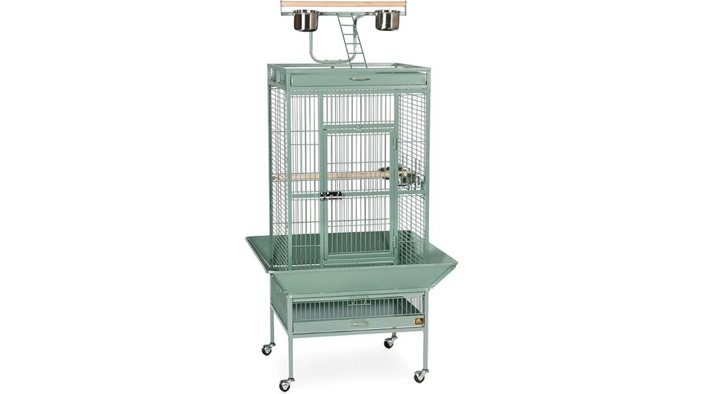 sage wrought iron cage