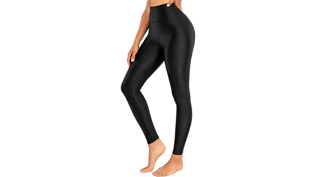 shiny high waisted yoga