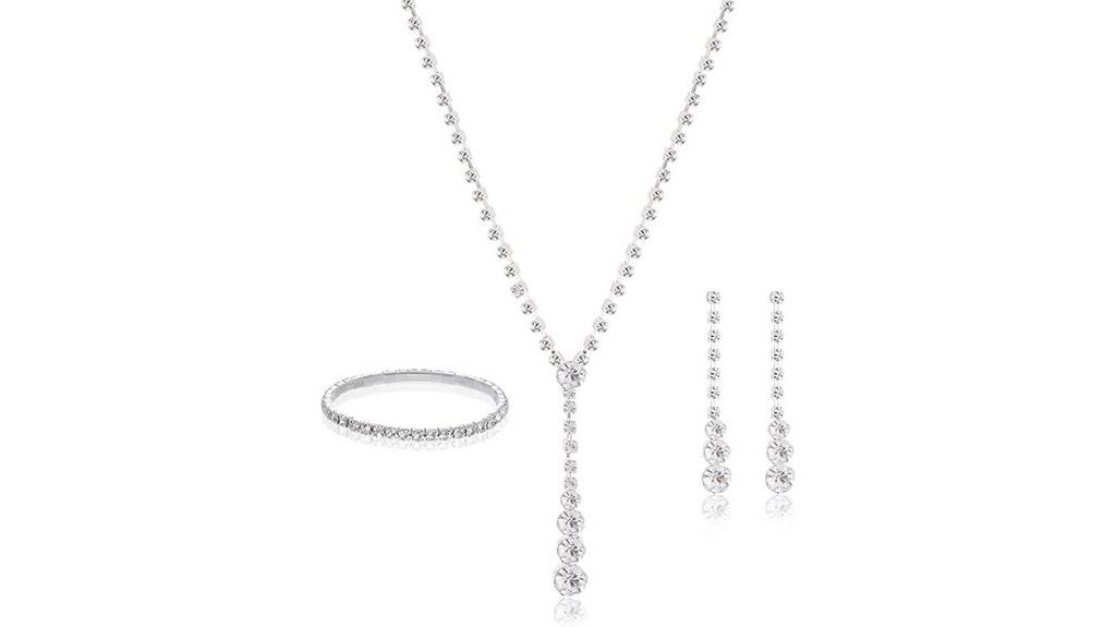 silver bridal jewelry set