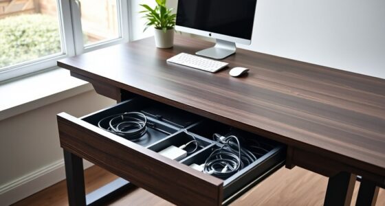 sit stand desks with cable storage