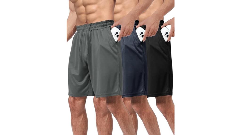 three pack men s gym shorts