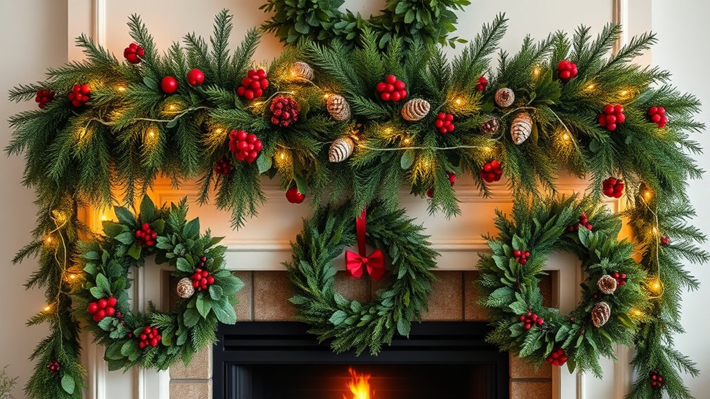 top mantel wreath and garland sets