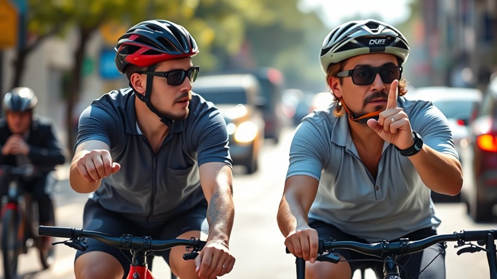 use signals horn eye contact