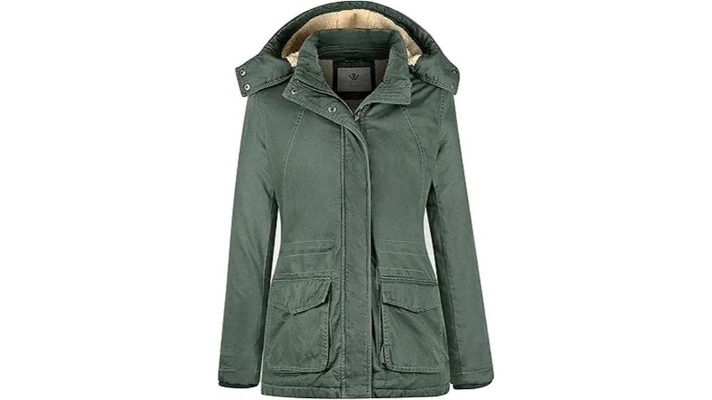 warm sherpa lined winter coat