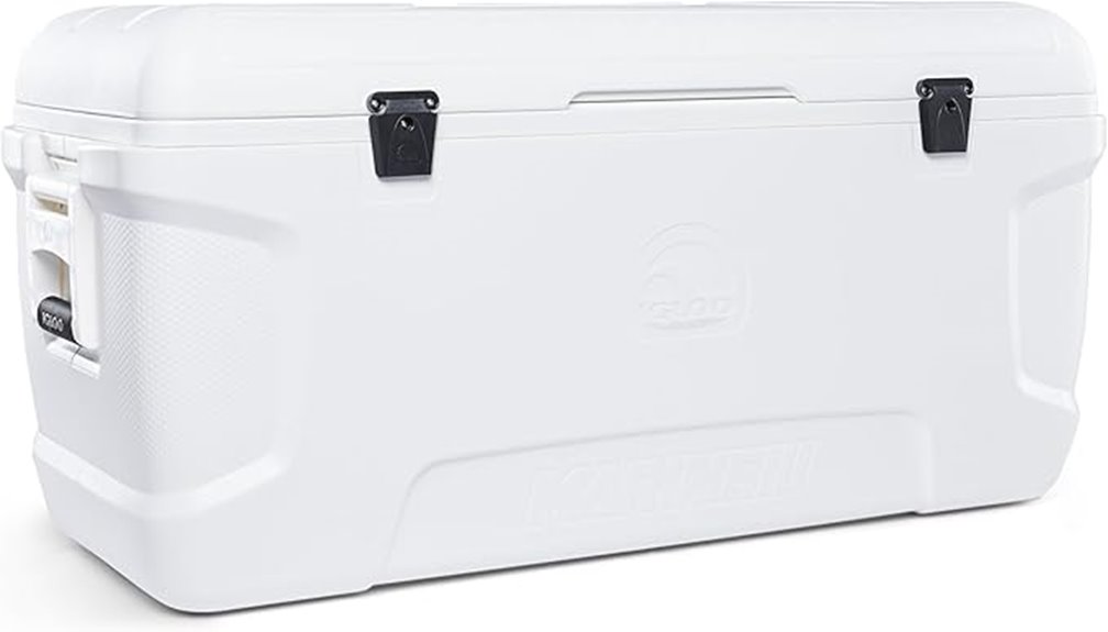 white marine insulated cooler
