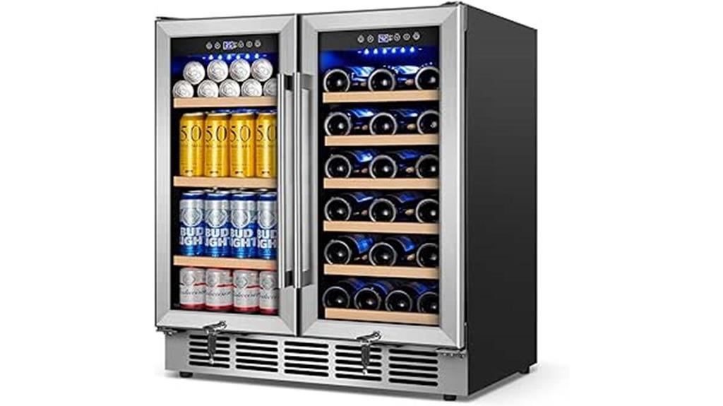 wine fridge with dual zones