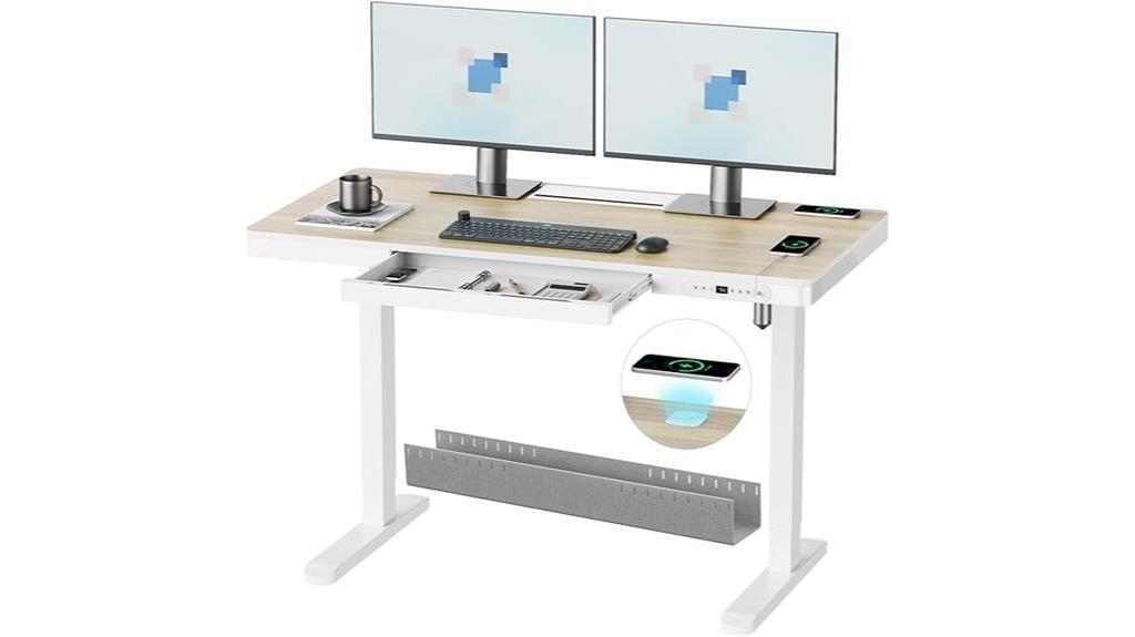 wireless charging standing desk