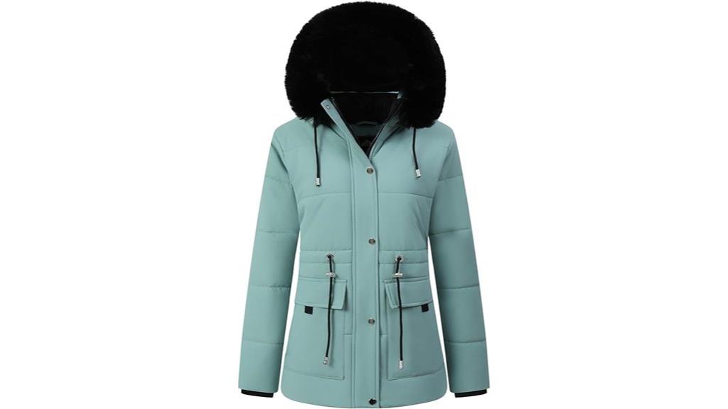 women s faux fur puffer coat