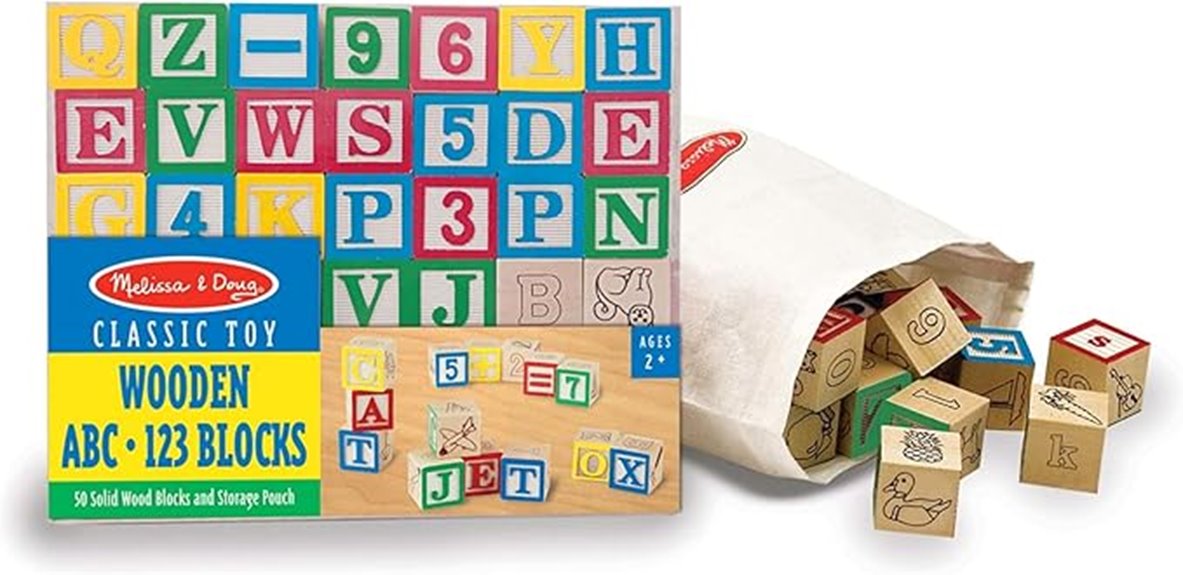 wooden abc 123 blocks set