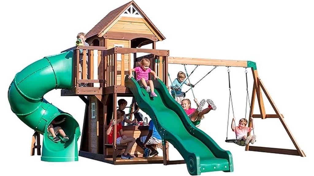 wooden playset for backyard