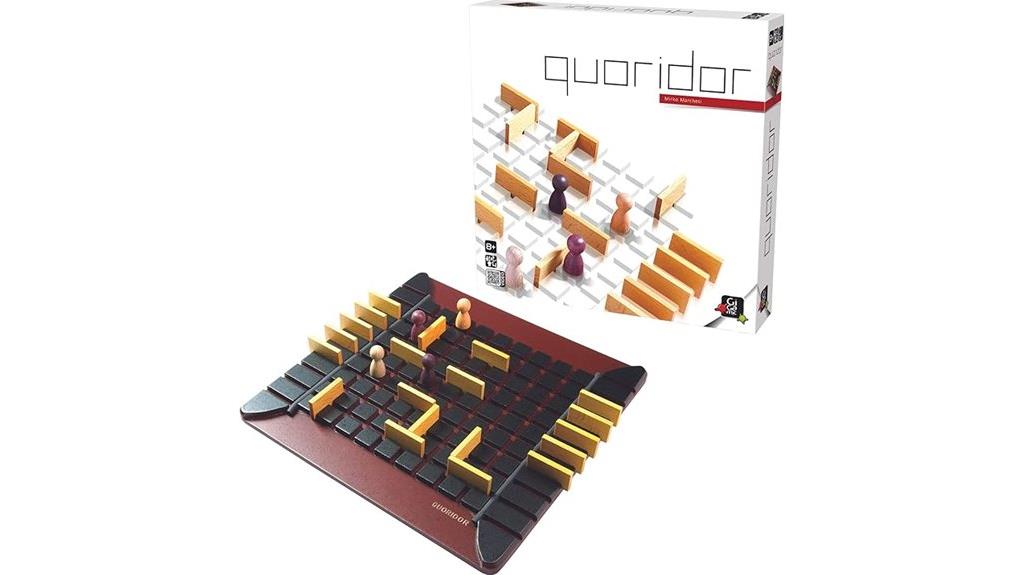 wooden quoridor strategy game