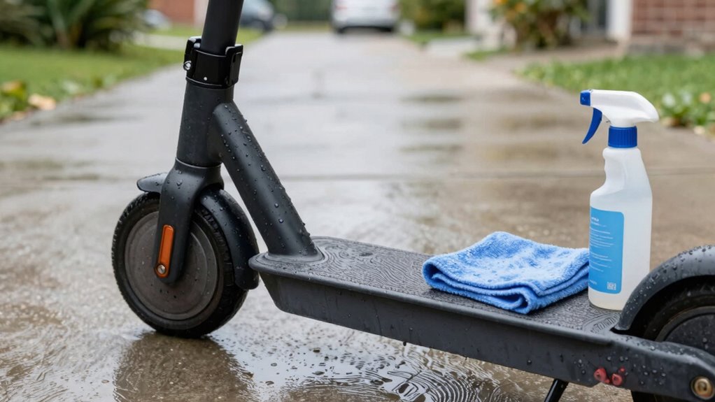 clean scooter after rain