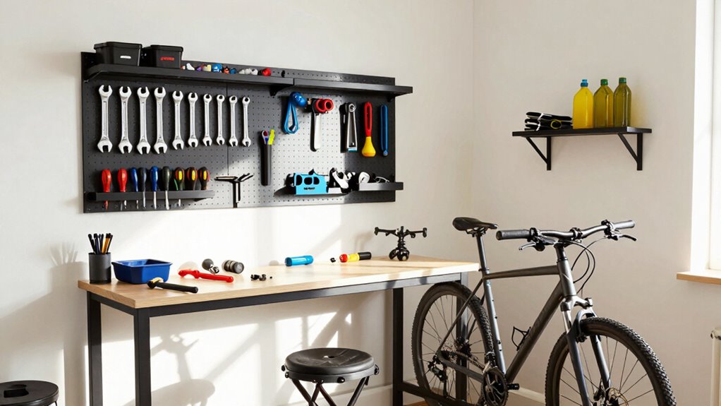 efficient small bike workspace