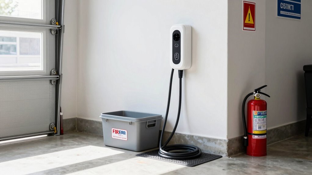 organized garage charging station